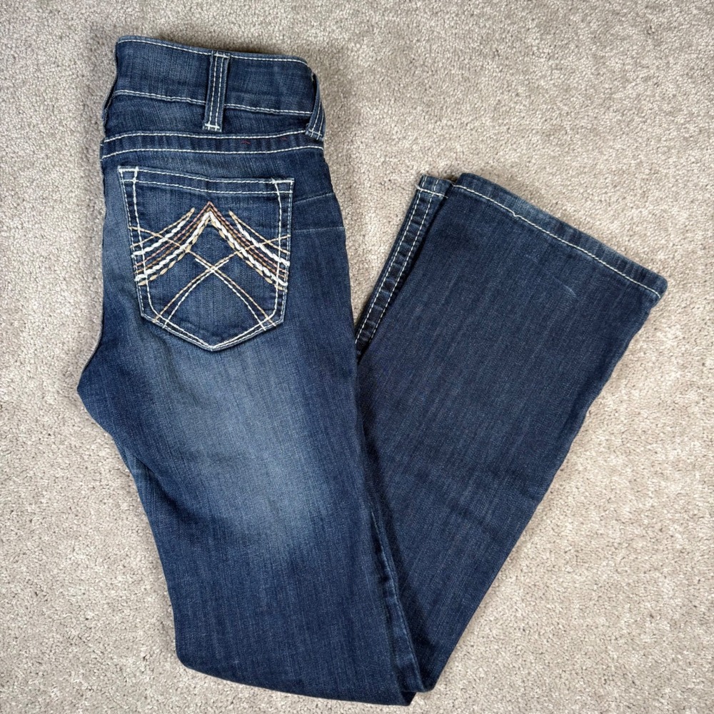 Ariat REAL Denim Women's 30R Dark Wash Bootcut Jeans Contrast Stitching 10022272